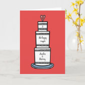 Carte Mariage d'illustration de gâteau de mariage (Fleur jaune)