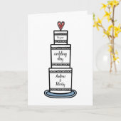 Carte Mariage d'illustration de gâteau Mariage personnal (Fleur jaune)