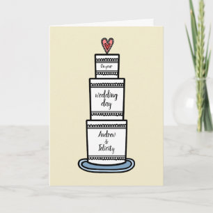 Carte Mariage d'illustration personnalisée du gâte