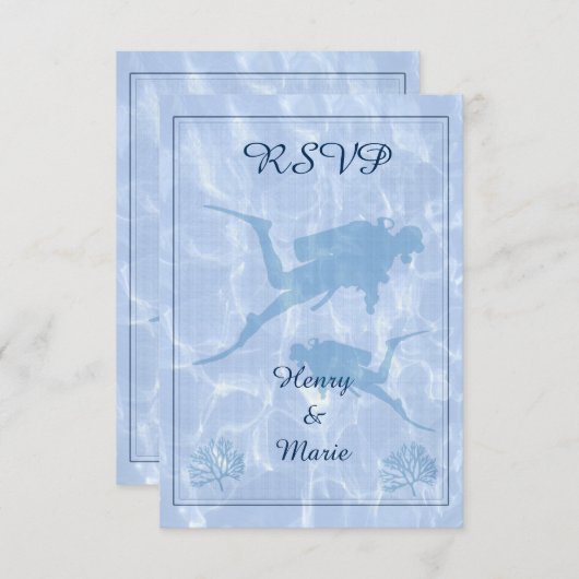 Carte Mariage Diver RSVP (Devant / Derrière)