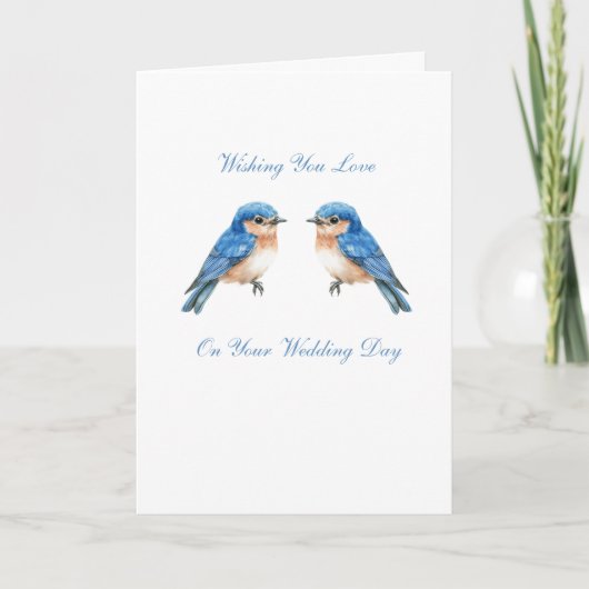 Carte Mariage d'Oiseaux Bleus (Devant)