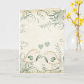 Carte Mariage d'oiseaux d'amour (Fleur jaune)