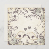 Carte Mariage d'oiseaux d'amour (vierge) (Devant / Derrière)