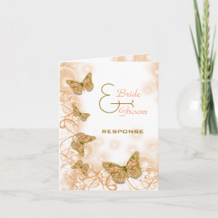 Carte Mariage d'or corail anniversaire fiançailles