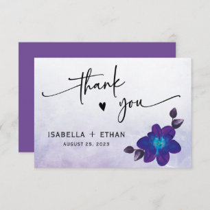 Carte Mariage d'orchidée bleue