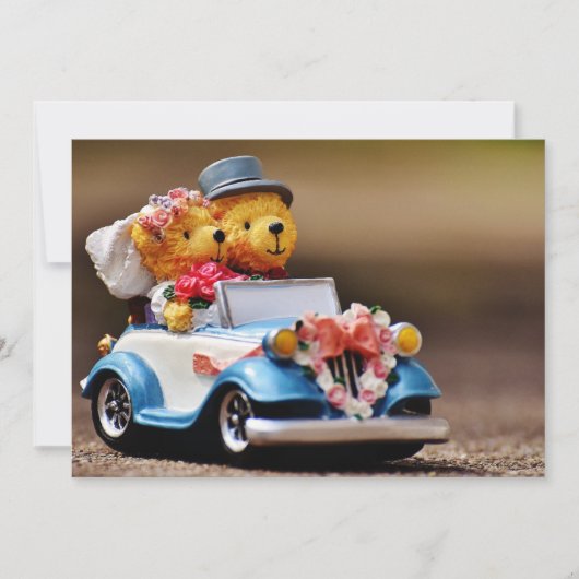 Carte Mariage d'ours en peluche personnalisable (Devant)