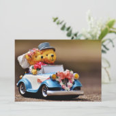 Carte Mariage d'ours en peluche personnalisable (Debout devant)