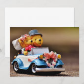 Carte Mariage d'ours en peluche personnalisable (Devant / Derrière)