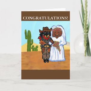 Carte Mariage Doxie Cowboy