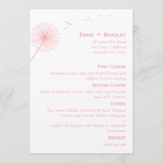 Carte Mariage Dreamy Dandelion - rose Rose (Devant)