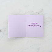 Carte Mariage du 4e anniversaire Fleurs et raisins de fr (Intérieur)