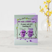 Carte Mariage du 4e anniversaire Fleurs et raisins de fr (Fleur jaune)