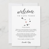 Carte Mariage du Cap Vert Bienvenue Lettre & Itinéraire (Devant)
