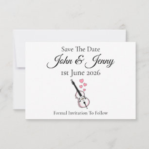 Carte Mariage du musicien de la basse double Enregistrer