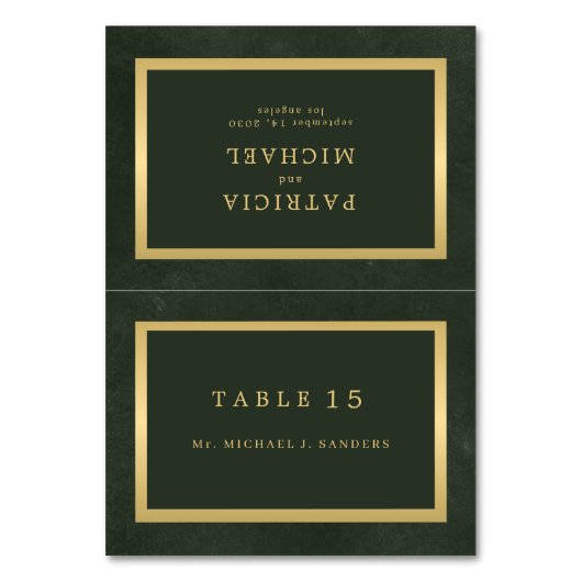 Carte mariage du nom d'invité Gold green (Par défaut)