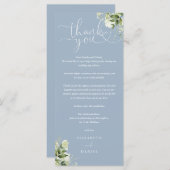 Carte Mariage Dusty Blue Greenery Merci (Devant / Derrière)