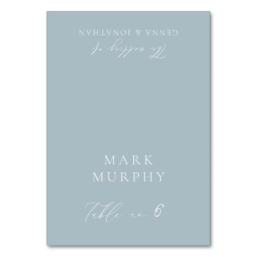 Carte Mariage Dusty Blue & White Calligraphy (Par défaut)