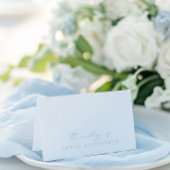 Carte Mariage Dusty Blue & White Calligraphy