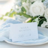Carte Mariage Dusty Blue & White Calligraphy