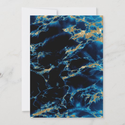 Carte MARIAGE | Eau de Saphir Bleu Aquarelle BarefootBri (Dos)