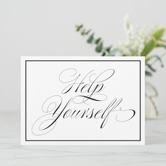 Carte Mariage élégant Aidez-Vous À Signe (Debout devant)