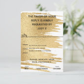 Carte mariage Elegant Gold et Black RSVP (Debout devant)