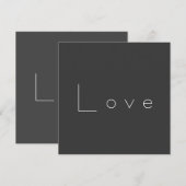 Carte Mariage Élégant Gris Blanc Amour (Devant / Derrière)