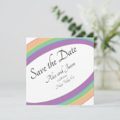 Carte Mariage élégant moderne arc-en-ciel Enregistrer la (Debout devant)