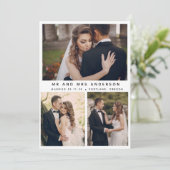 Carte Mariage élégant moderne Nouveaux mariés Photo élég (Debout devant)