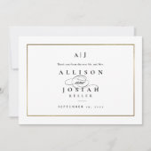 Carte Mariage Élégant Monogramme Or (Devant)