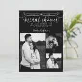 Carte Mariage élégant Noir & Blanc Minimal Mariage Showe (Debout devant)