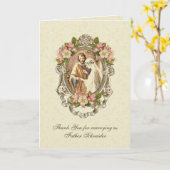 Carte Mariage élégant Vintage catholique (Fleur jaune)