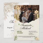 Carte mariage élégante avec photo (Devant / Derrière)