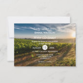Carte Mariage Élégante Vins et Vignes (Devant)