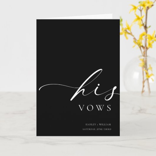 Carte Mariage Ellesmere Black His Vows (Fleur jaune)