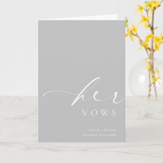 Carte Mariage Ellesmere Grey Her Vows (Fleur jaune)