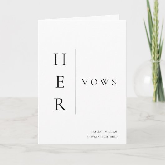 Carte Mariage Ellesmere Her Vows (Devant)