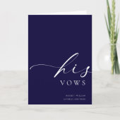Carte Mariage Ellesmere Navy Ses Vows (Devant)
