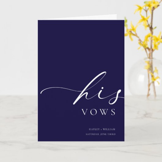 Carte Mariage Ellesmere Navy Ses Vows (Fleur jaune)