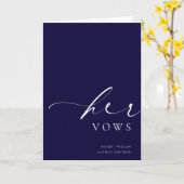 Carte Mariage Ellesmere Navy Ses Vows (Fleur jaune)