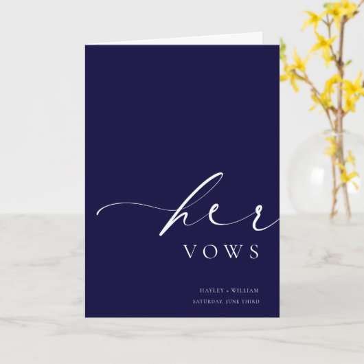 Carte Mariage Ellesmere Navy Ses Vows (Fleur jaune)