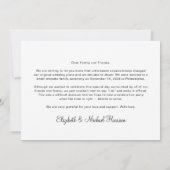 Carte Mariage Elopement photo moderne (Dos)