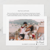 Carte Mariage Elopement photo moderne (Devant / Derrière)