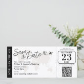 Carte Mariage Embarquement Pass Enregistrer La Date Avec (Debout devant)
