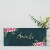Carte Mariage Emerald Green Floral Dark Moody (Debout devant)