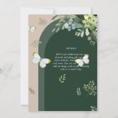 Carte Mariage émeraude Feuille chic Eucalyptus (Dos)