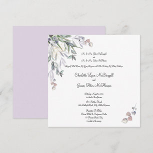 Carte Mariage en cuir écossais doux violet