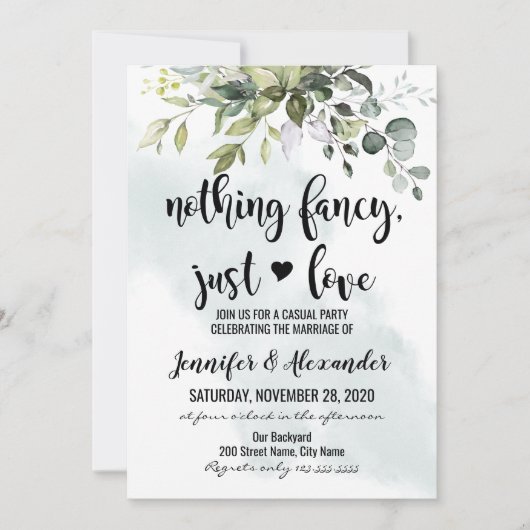 Carte Mariage en fuite dans la verdure (Devant)