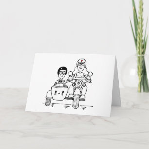 Carte Mariage en moto et side-car