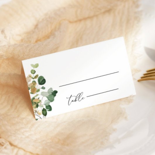 Carte mariage en or d'aquarelle eucalyptus or